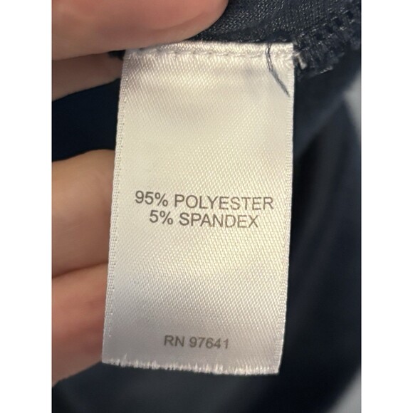 Pure Jill Womens Top Large Blue Velvet Long Sleeve Pockets Mature Edgy Artsy - Picture 7 of 7